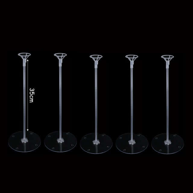 Reusable, strong and stylish metal balloon stands, available in packs of 1, 3 or 5 units.