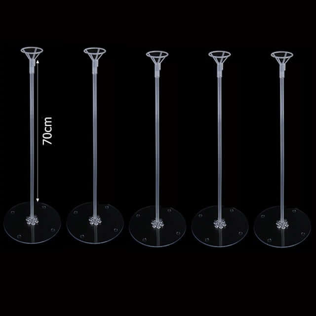 Reusable, strong and stylish metal balloon stands, available in packs of 1, 3 or 5 units.