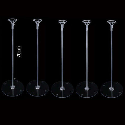 Reusable, strong and stylish metal balloon stands, available in packs of 1, 3 or 5 units.