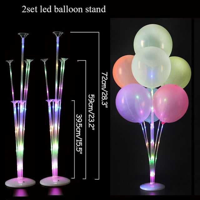 Reusable, strong and stylish metal balloon stands, available in packs of 1, 3 or 5 units.