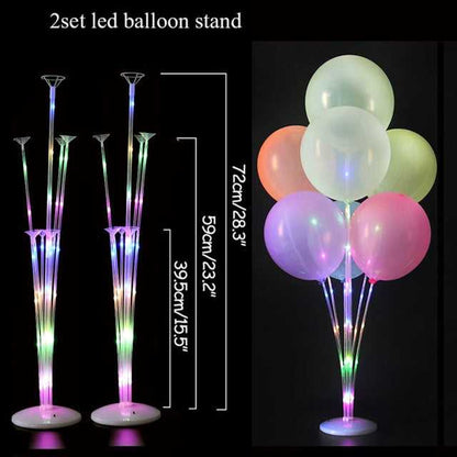 Reusable, strong and stylish metal balloon stands, available in packs of 1, 3 or 5 units.