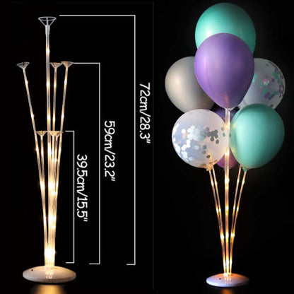 Reusable, strong and stylish metal balloon stands, available in packs of 1, 3 or 5 units.