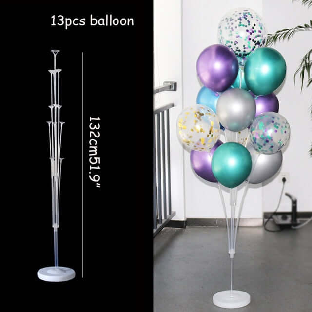 Reusable, strong and stylish metal balloon stands, available in packs of 1, 3 or 5 units.