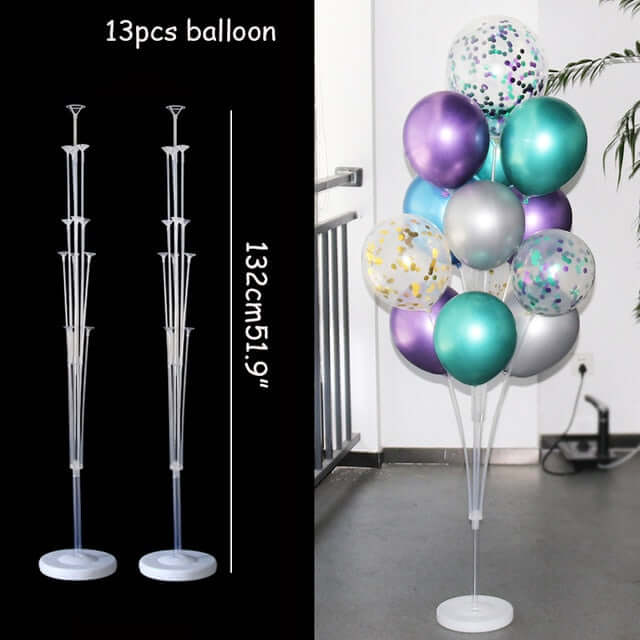 Reusable, strong and stylish metal balloon stands, available in packs of 1, 3 or 5 units.