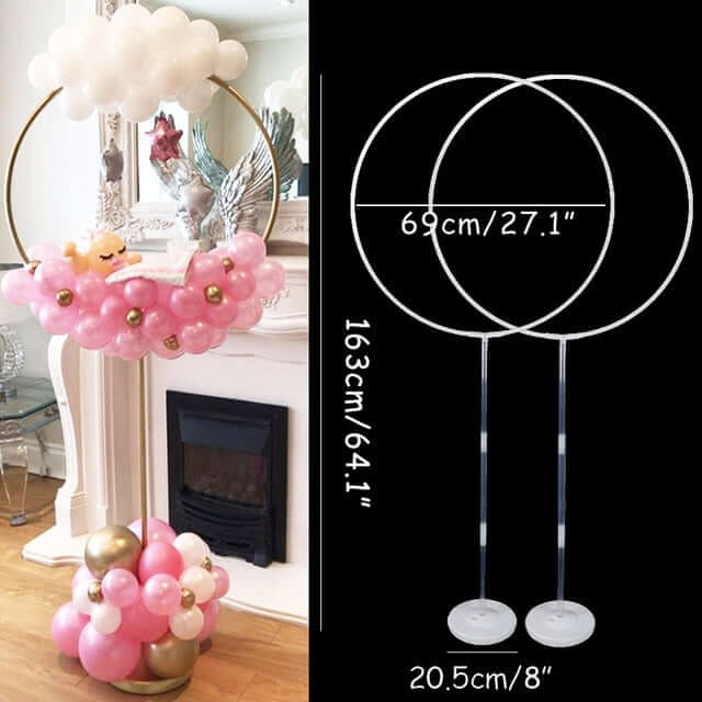 Reusable, strong and stylish metal balloon stands, available in packs of 1, 3 or 5 units.