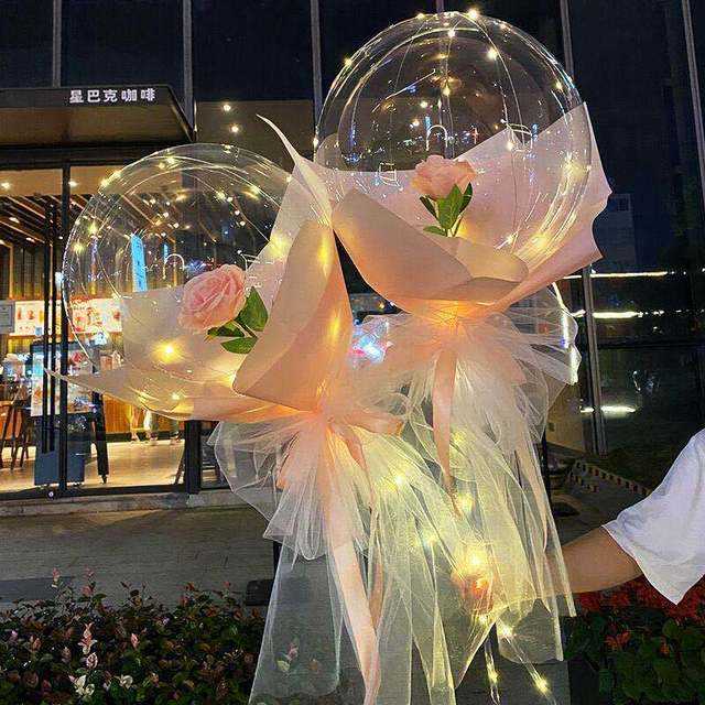 Romantic DIY LED Light Rose Balloon Set for Special Occasions