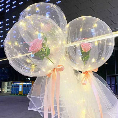 Romantic DIY LED Light Rose Balloon Set for Special Occasions