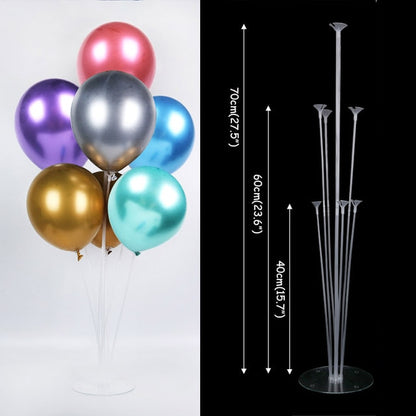 Reusable, strong and stylish metal balloon stands, available in packs of 1, 3 or 5 units.