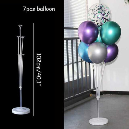 Reusable, strong and stylish metal balloon stands, available in packs of 1, 3 or 5 units.